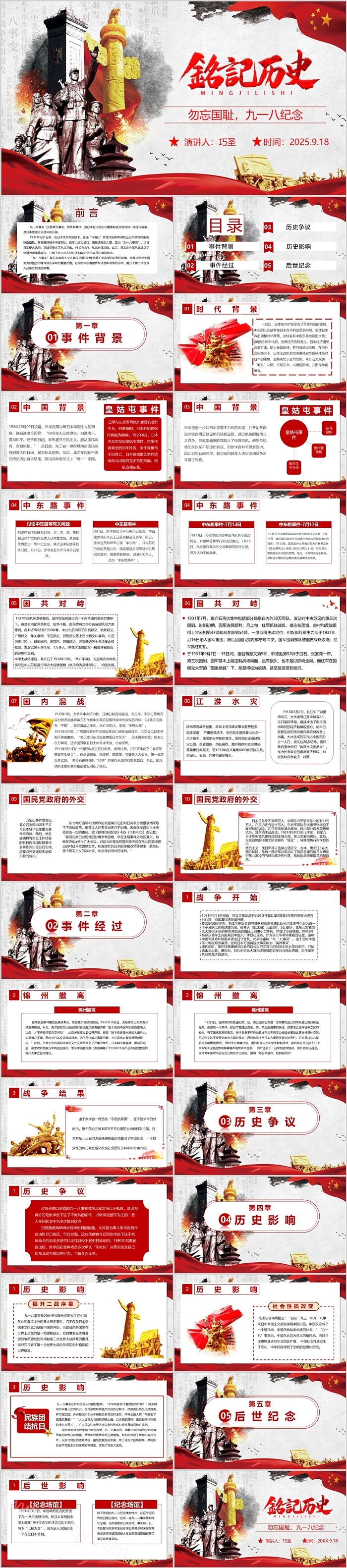2025年9月18日铭记历史勿忘国耻九一八纪念主题班会ppt课件
