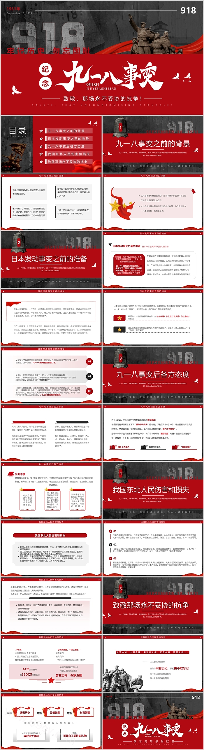 纪念九一八事变致敬，那场永不妥协的抗争ppt课件