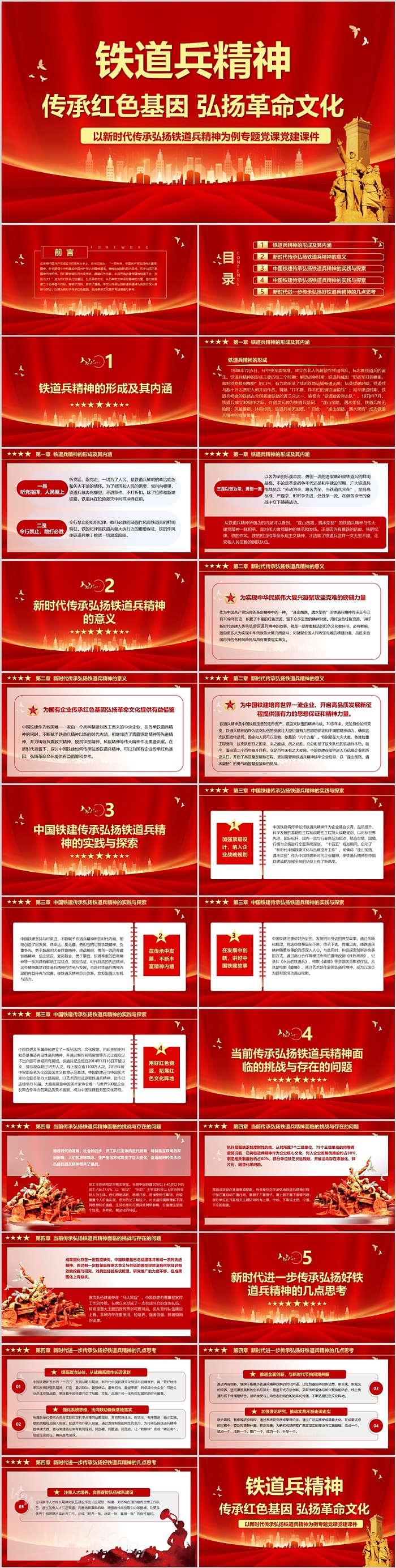 铁道兵精神传承红色基因弘扬革命文化主题班会ppt课件