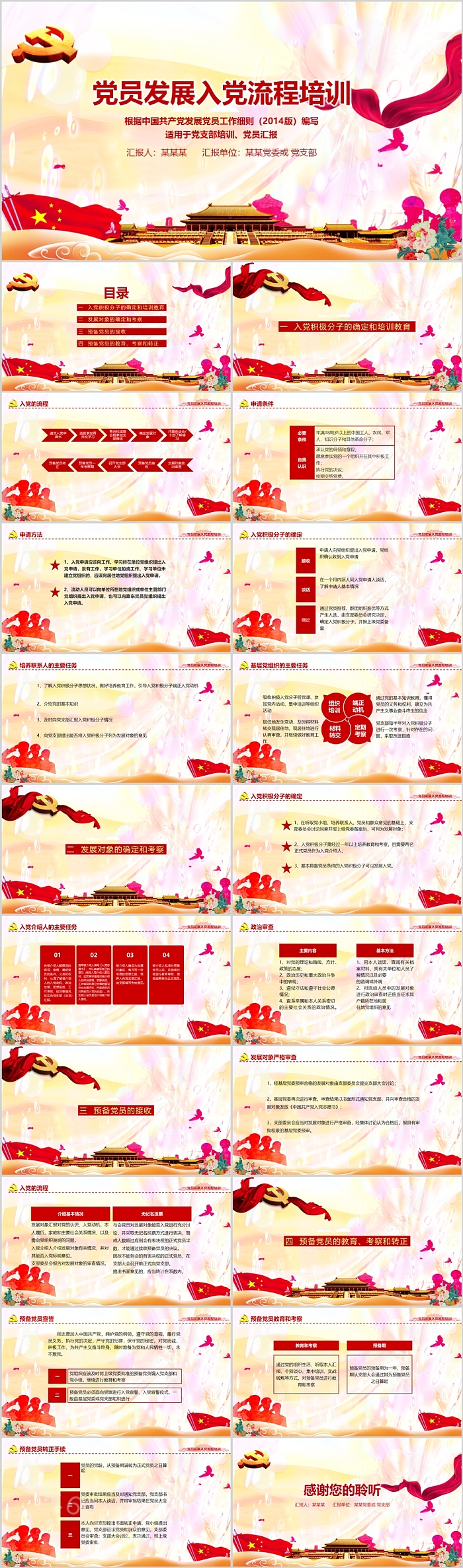 党员发展入党流程培训ppt课件（根据中国共产党发展党员工作细则（2014版）编写）