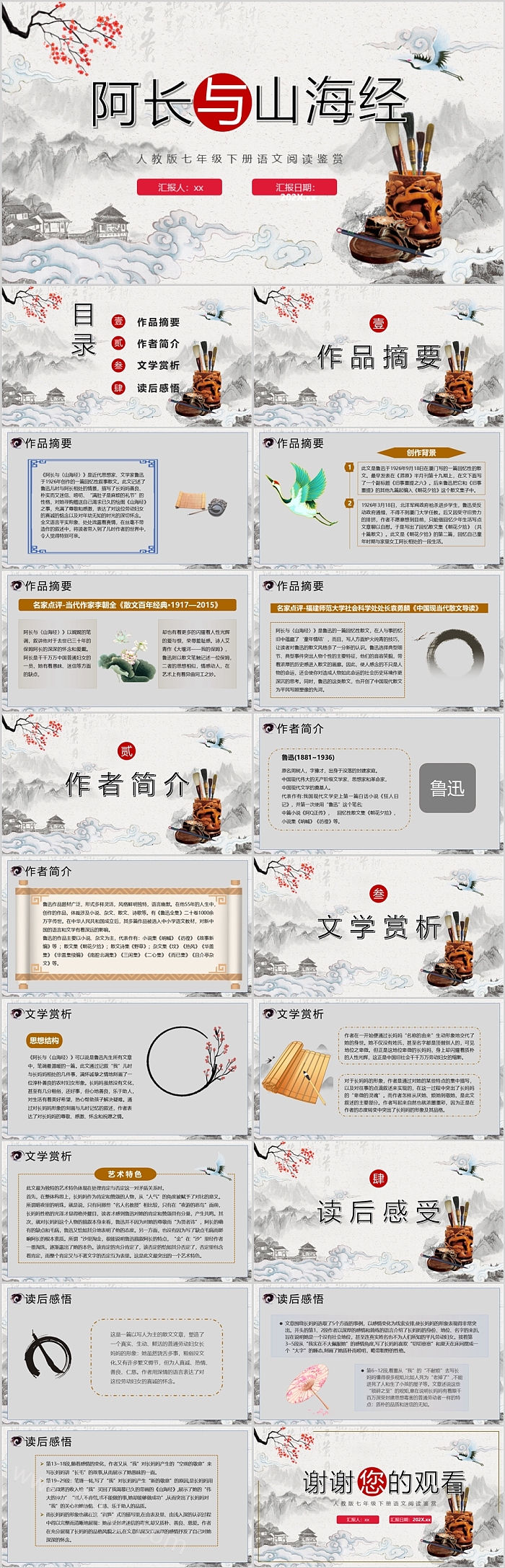 优秀人教版七年级下册语文《阿长与山海经》鲁迅PPT课件