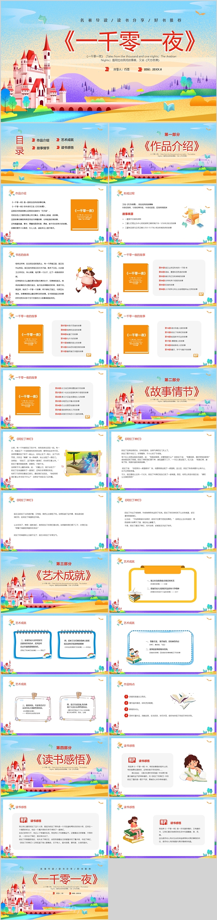 名著拼读《一千零一夜》读书分享PPT课件