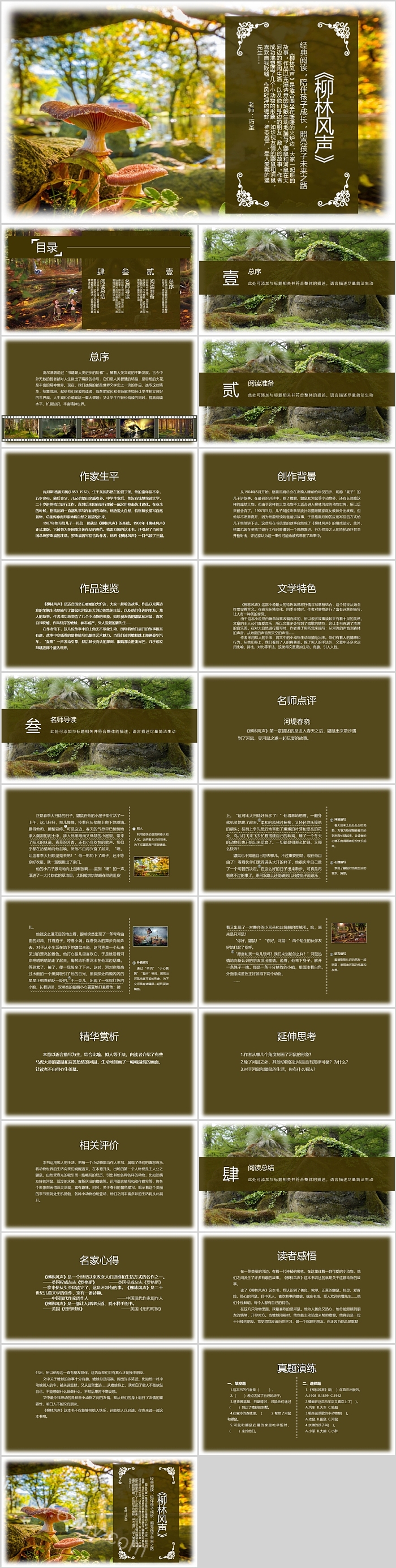简约解读梅静版《柳林风声》读书分享PPT课件