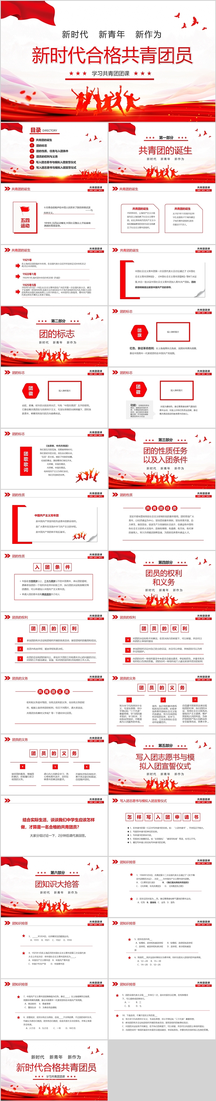 新时代合格共青团员学习共青团团课培训ppt课件