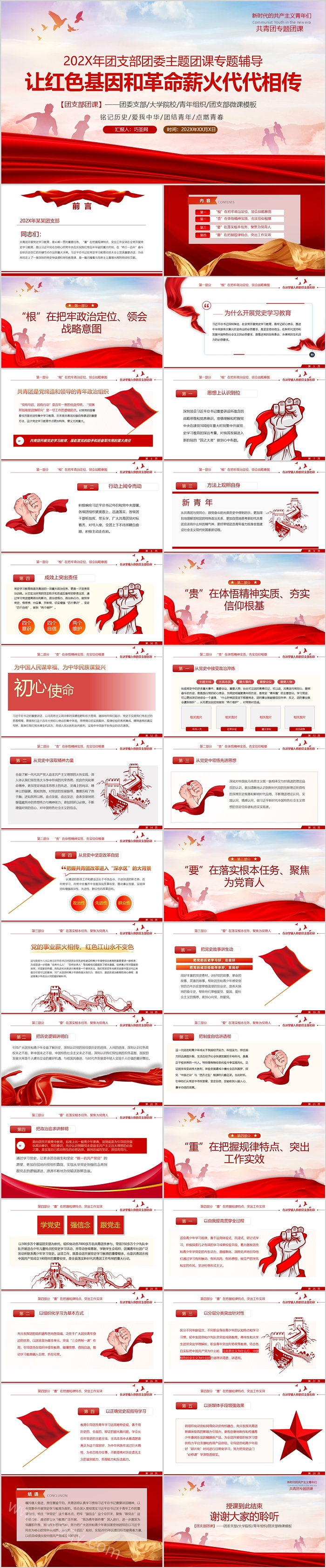 让红色基因和革命薪火代代相传团支部团委主题团课专题辅导ppt课件
