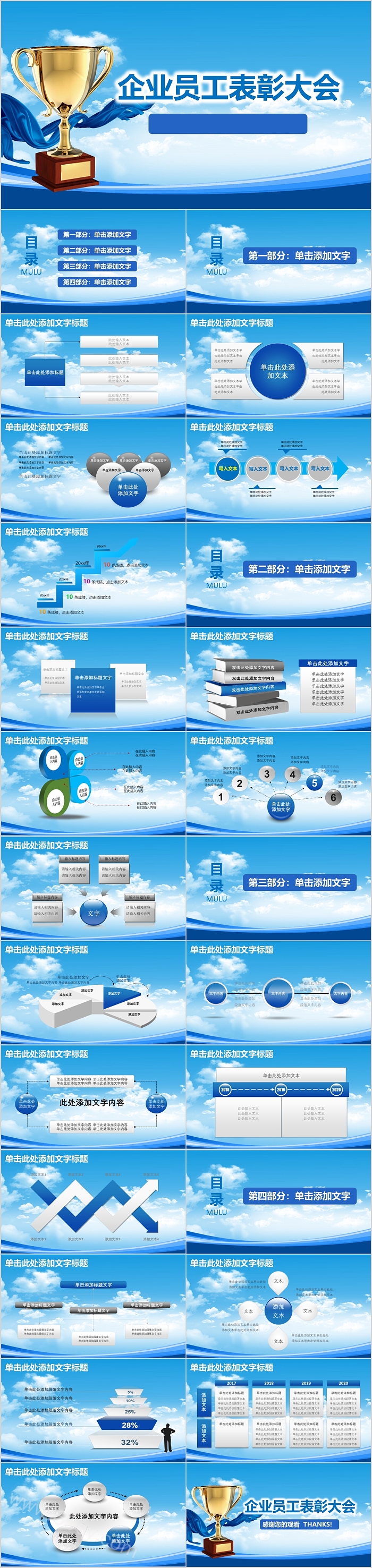 年终企业员工表彰大会PPT模板