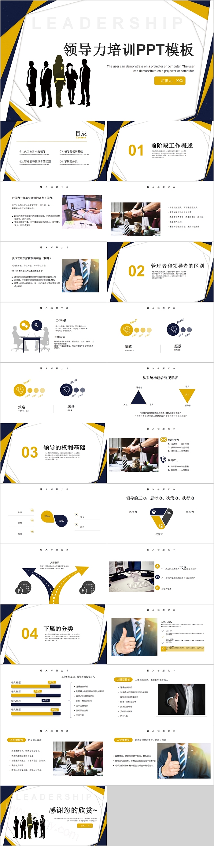 简约清新商务领导力培训PPT模板