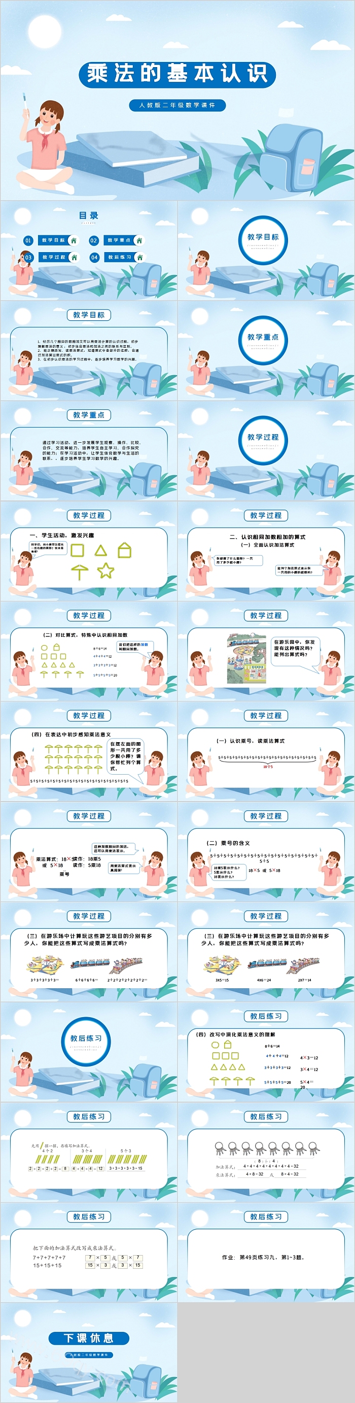 简约人教版小学数学二年级《乘法的基本认识》PPT课件