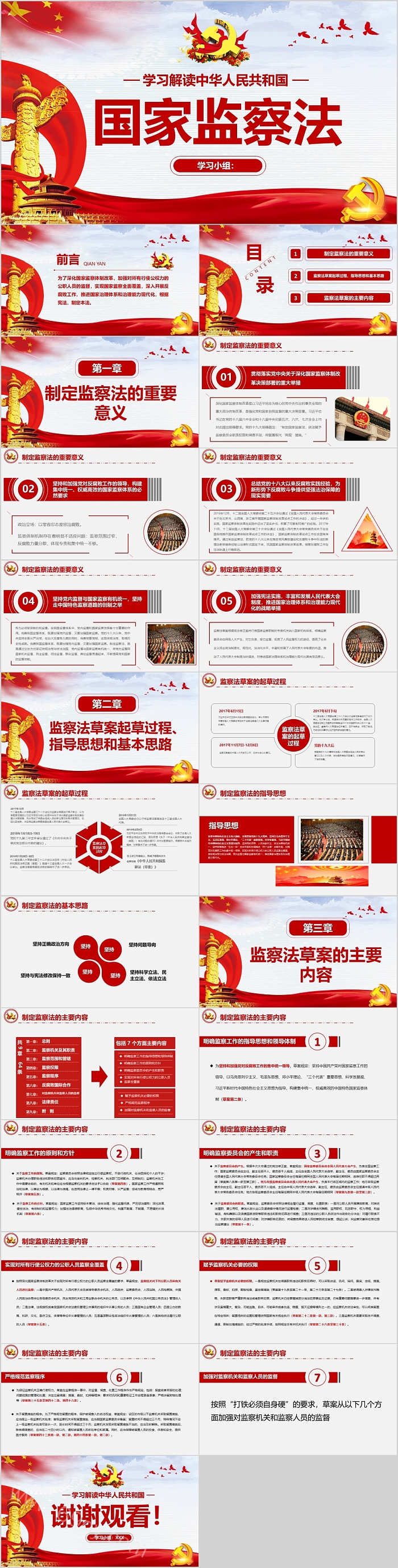 学习解读中华人民共和国国家监察法PPT模板
