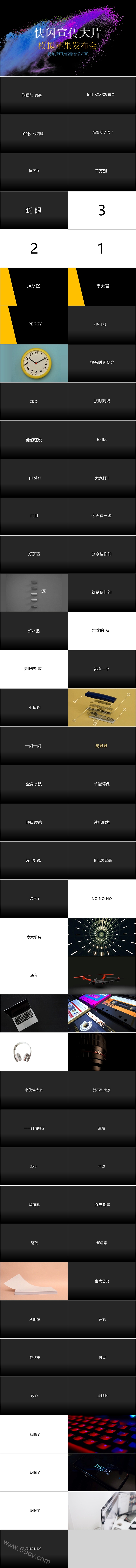 创意新品发布宣传片快闪PPT模板