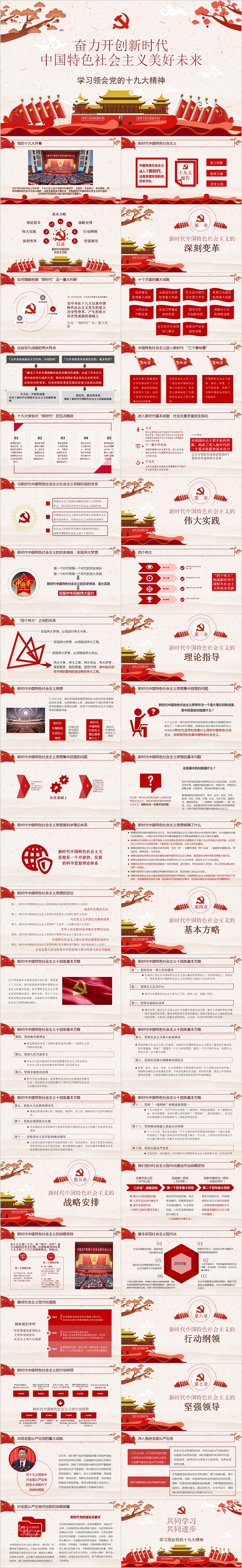 奋力开创新时代学习领会党的十九大精神PPT模板