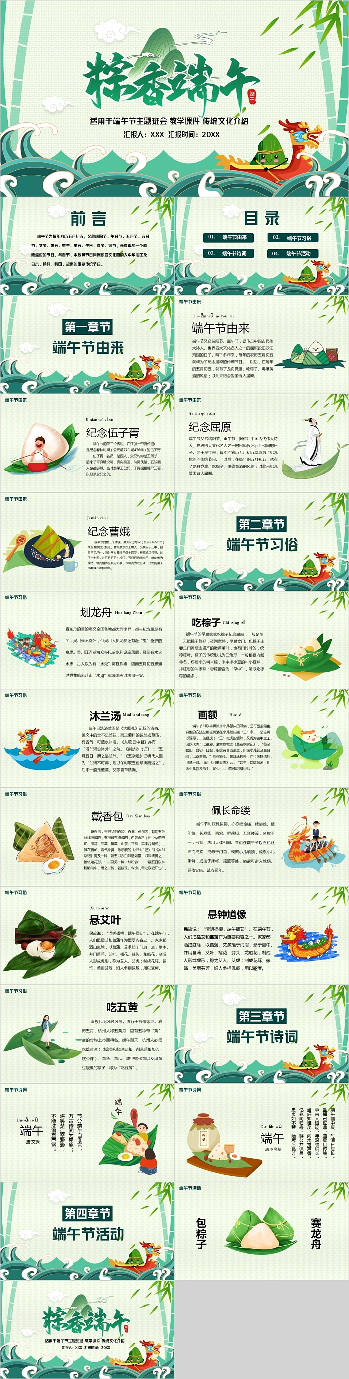 粽香端午端午节传统文化介绍教学PPT模板