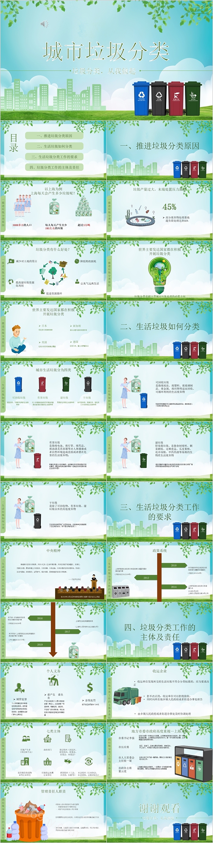 简约时尚大气城市垃圾分类