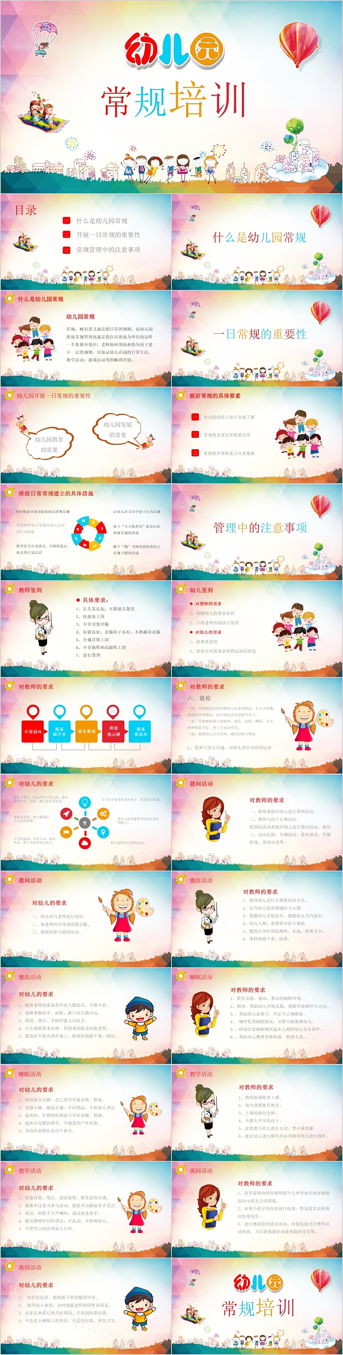 卡通创意幼儿园常规培训