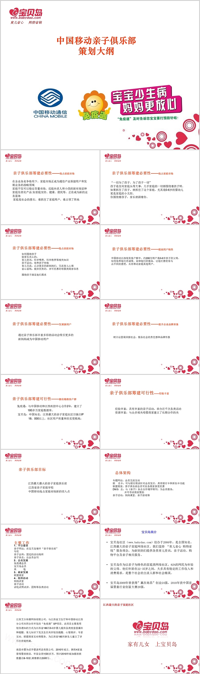 中国移动亲子俱乐部 幼儿园亲子游戏PPT  教案PPT 活动设计  策划大纲