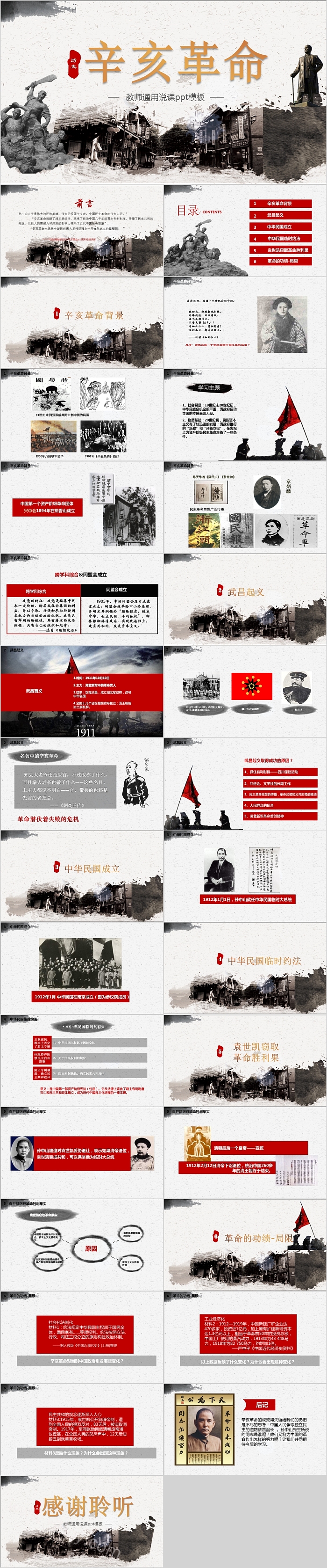 辛亥革命教师通用PPT模板