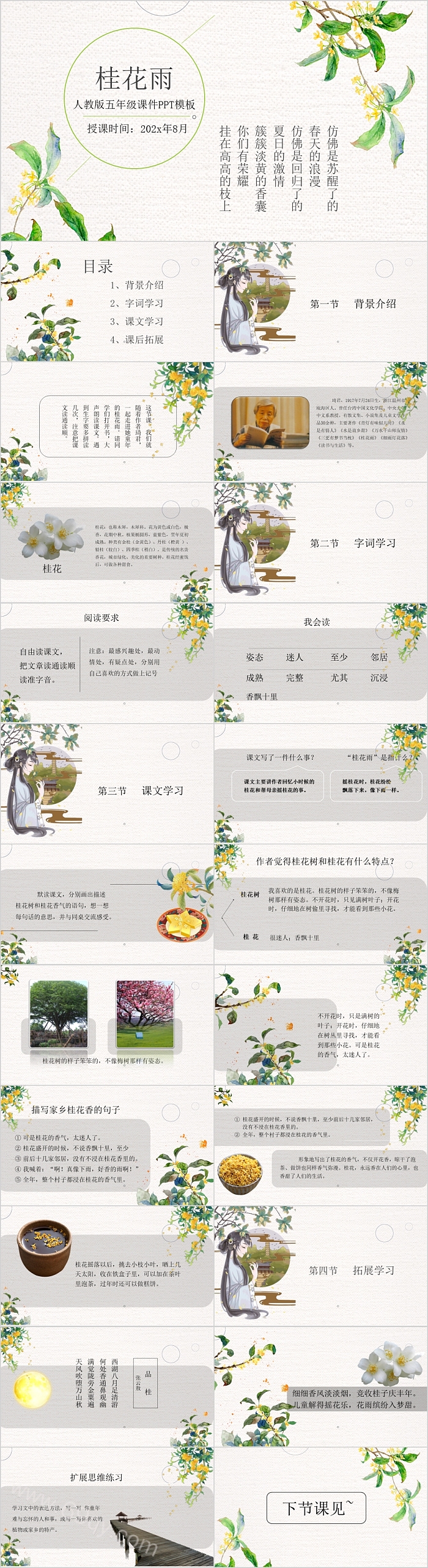 人教版五年级语文桂花雨PPT课件