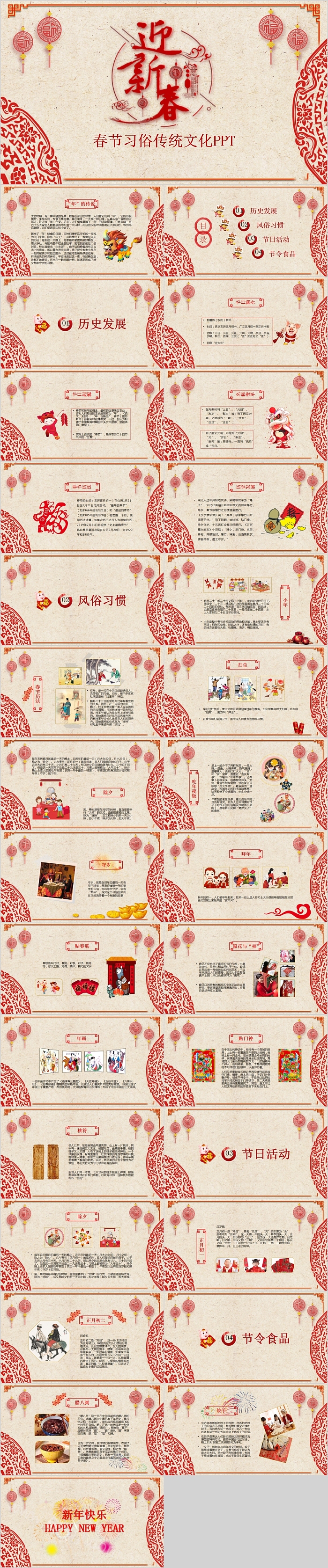 迎新春春节习俗传统文化PPT