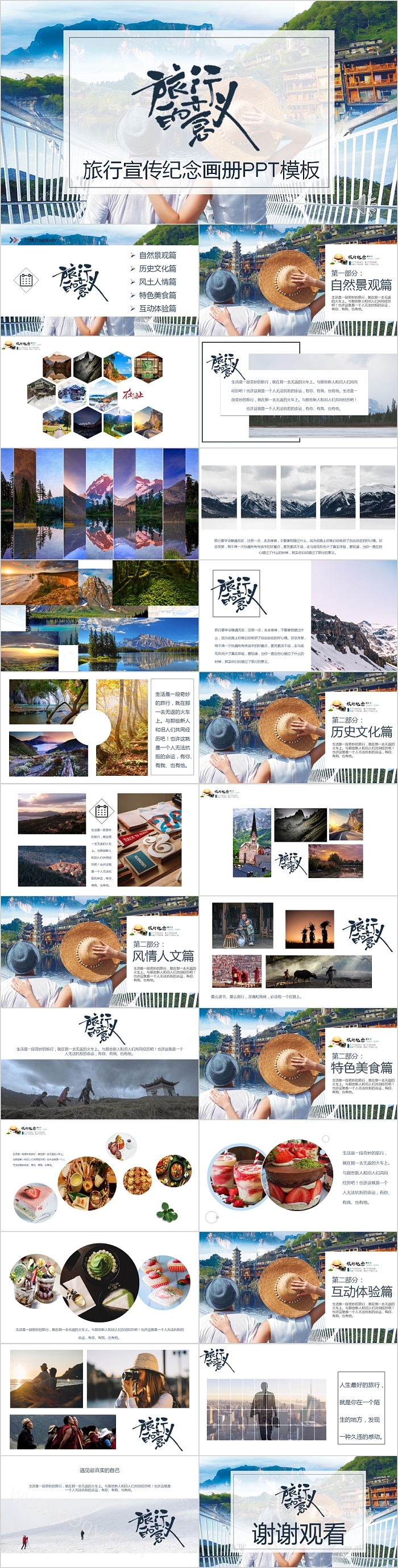 旅行的意义旅行宣传纪念画册PPT模板