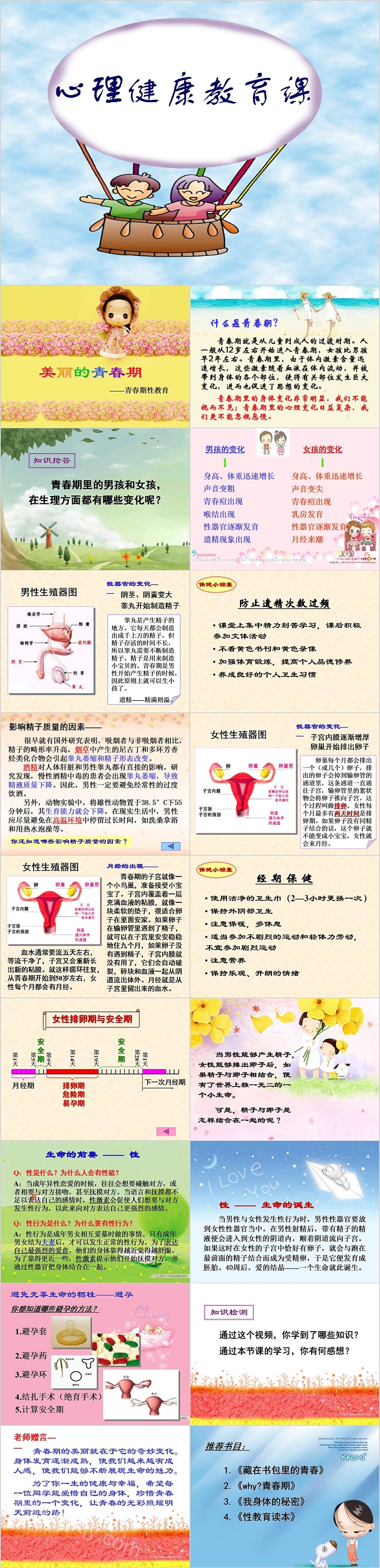 青春期性教育心理健康教育课