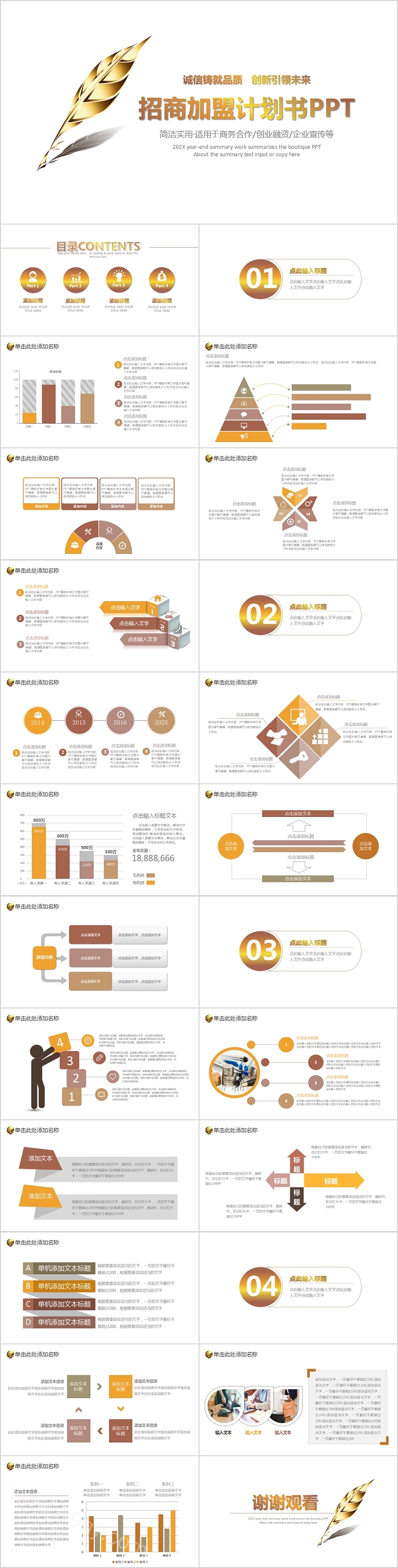 简洁实用招商加盟计划书PPT