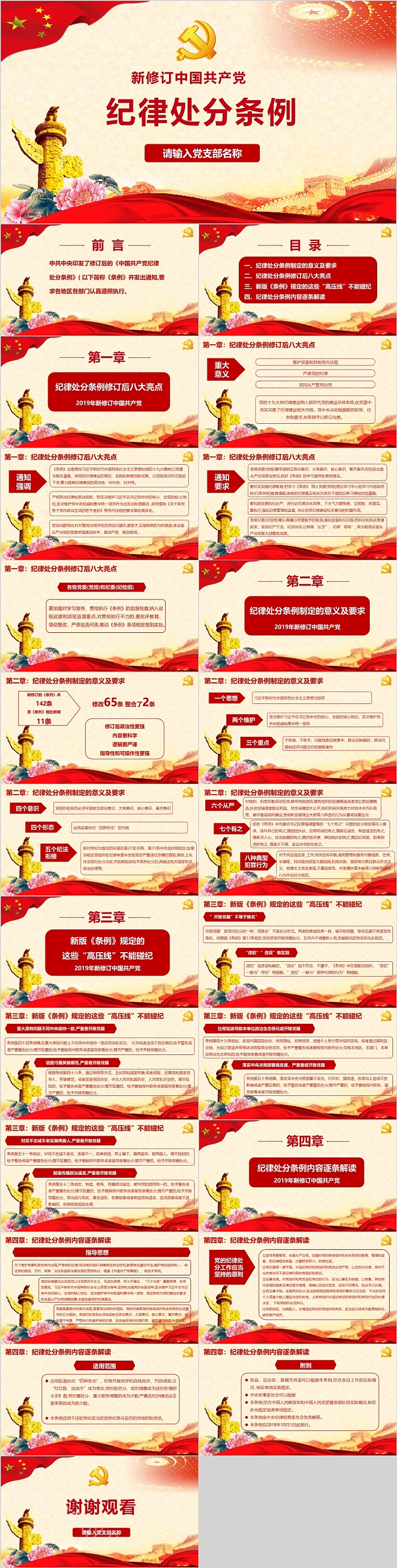 新修订中国共产党纪律处分条例党课PPT
