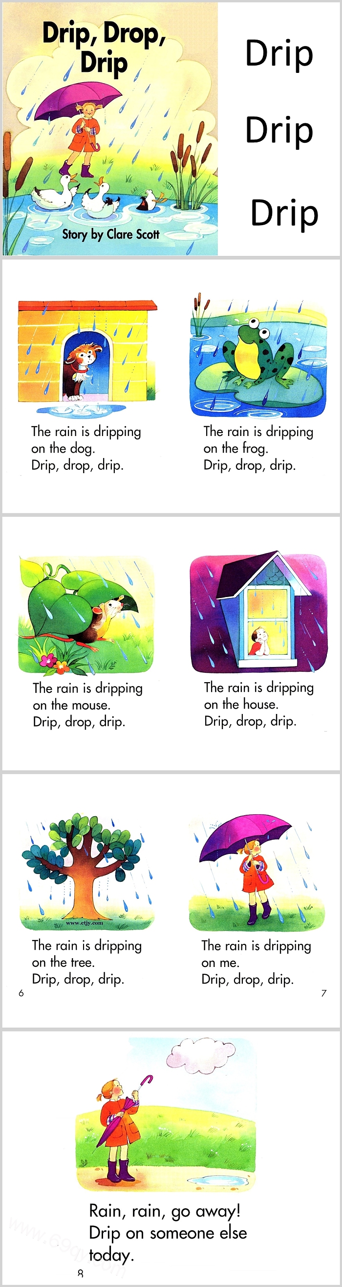 卡通优质幼儿园《Drip, Drop, Drip》英文绘本故事PPT课件
