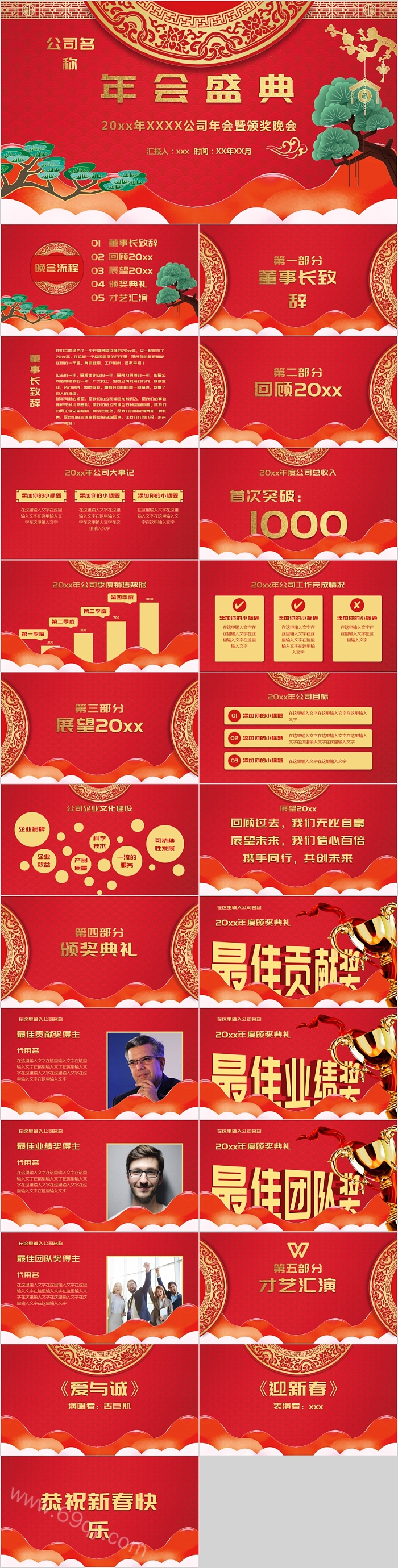 喜庆公司企业年会盛典暨颁奖晚会PPT模版