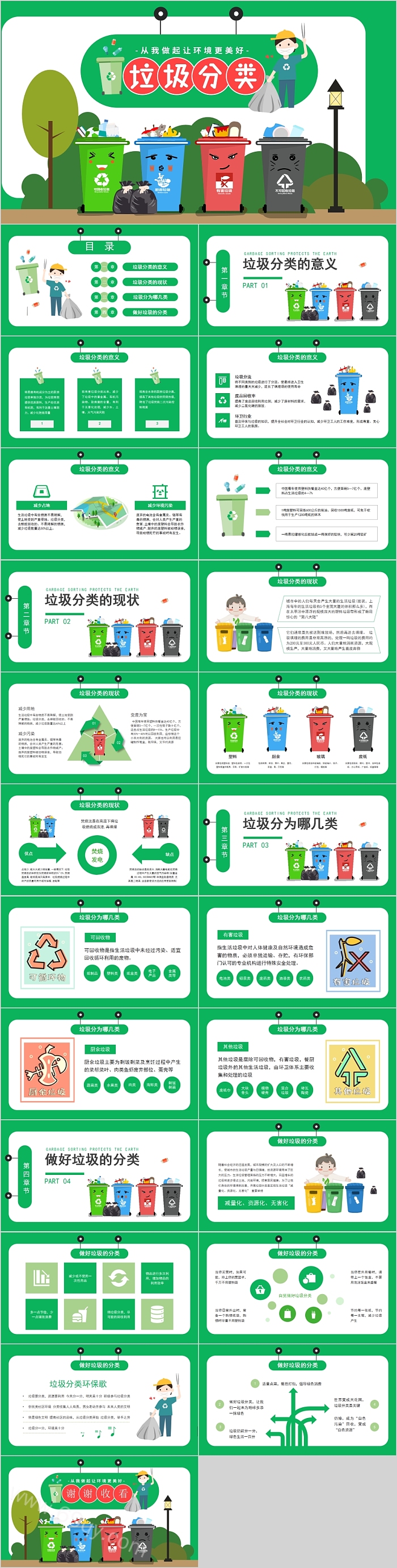 垃圾分类主题班会PPT模板