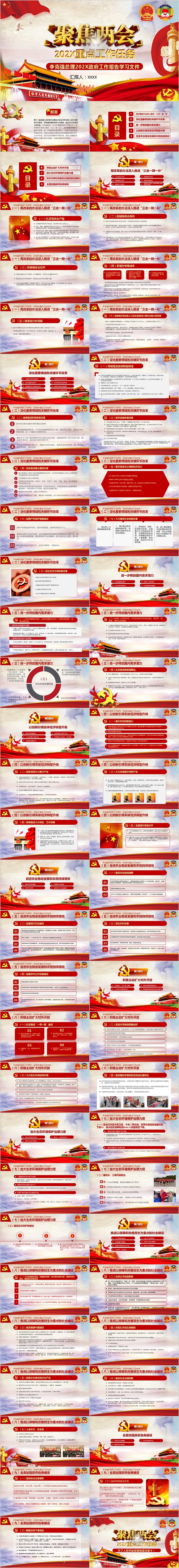聚焦两会202X重点工作任务PPT模板