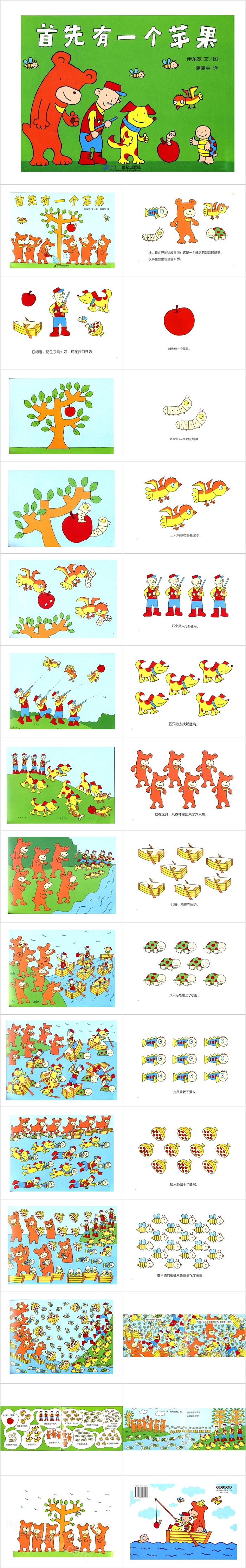 幼儿园中班数学《首先有一个苹果》绘本故事ppt课件