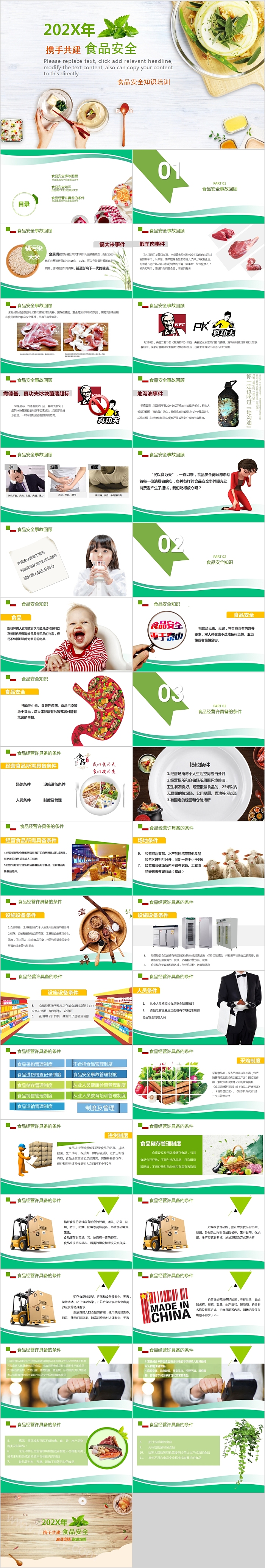 携手共建食品安全食品安全知识培训PPT模板