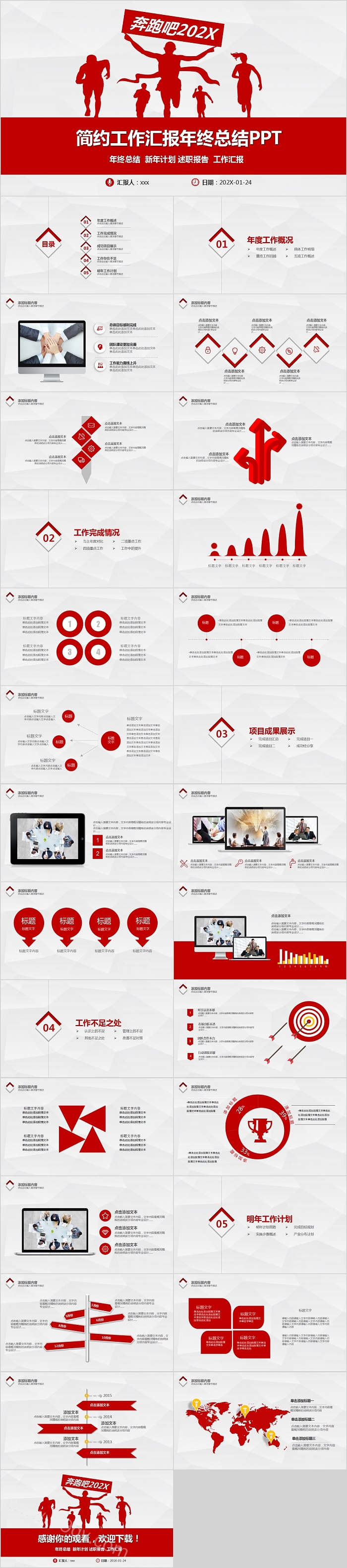 简约工作汇报年终总结PPT