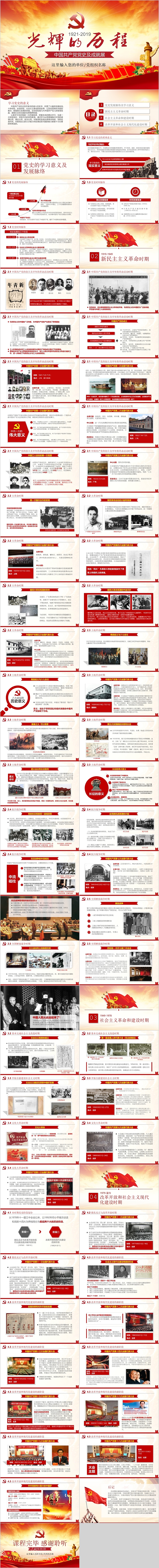 红色光辉的历程中国共产党党史及成就展党课PPT