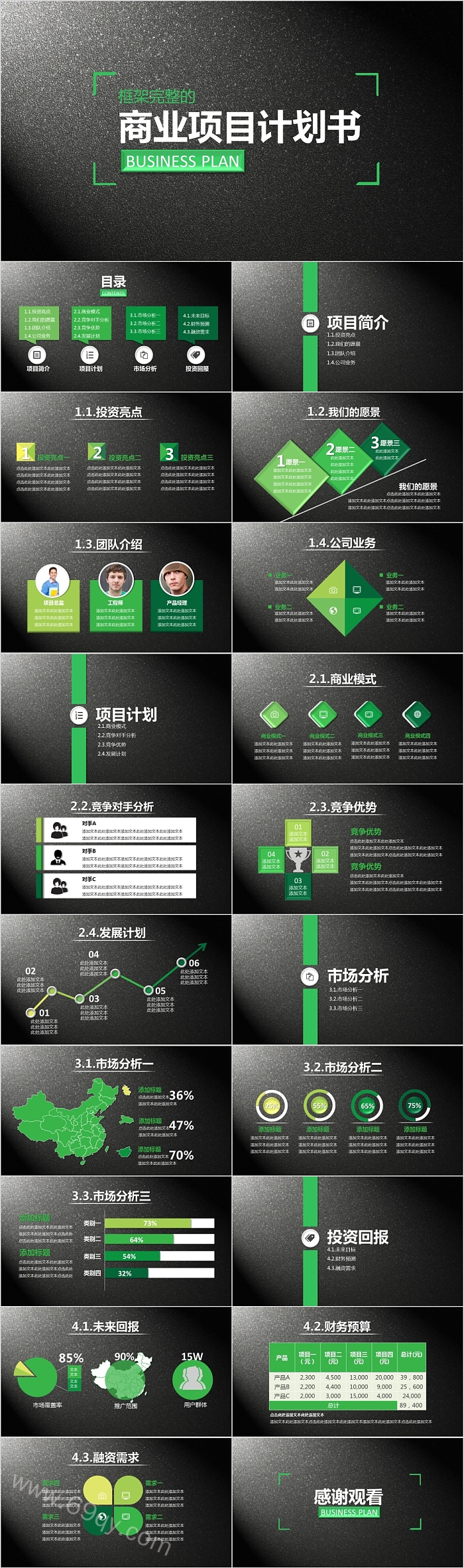 精美高端大气商业项目计划书PPT模板