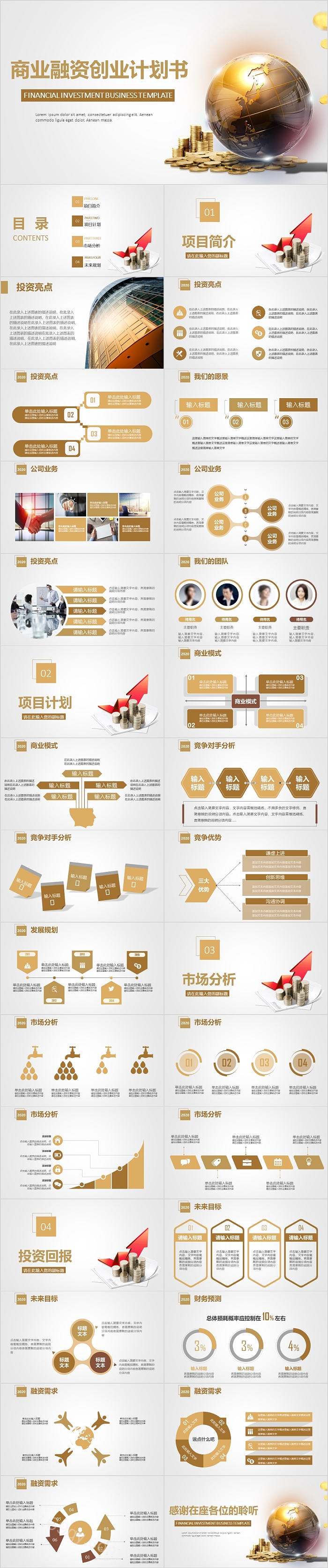 大气创意商业融资创业计划书