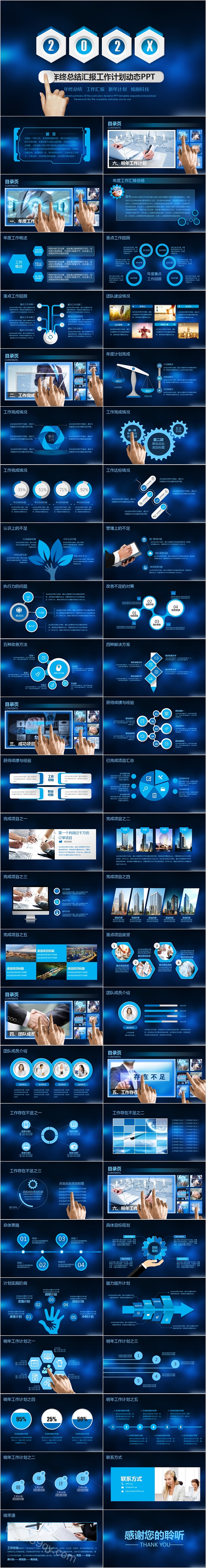 炫丽科技年终总结汇报工作计划动态PPT