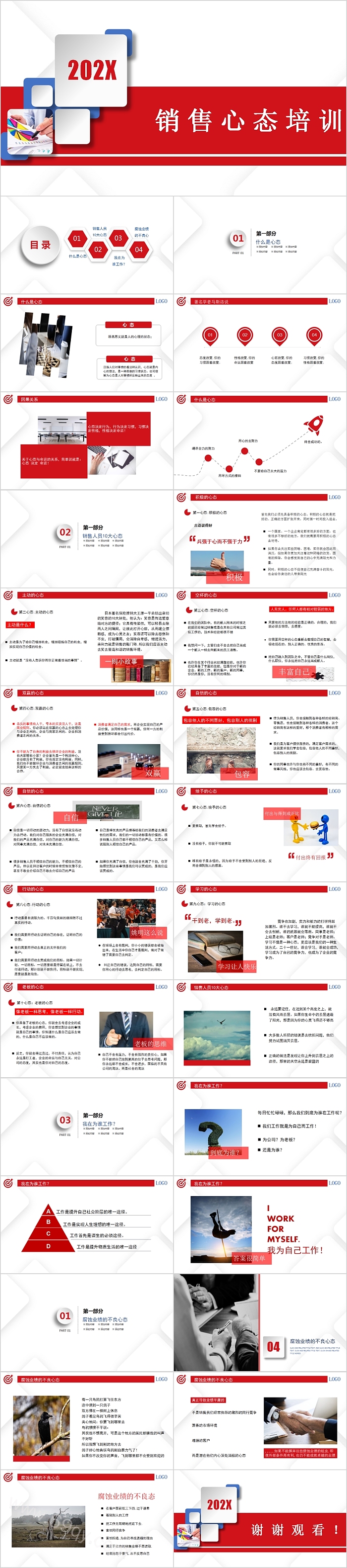 简约大气销售心态培训PPT模板