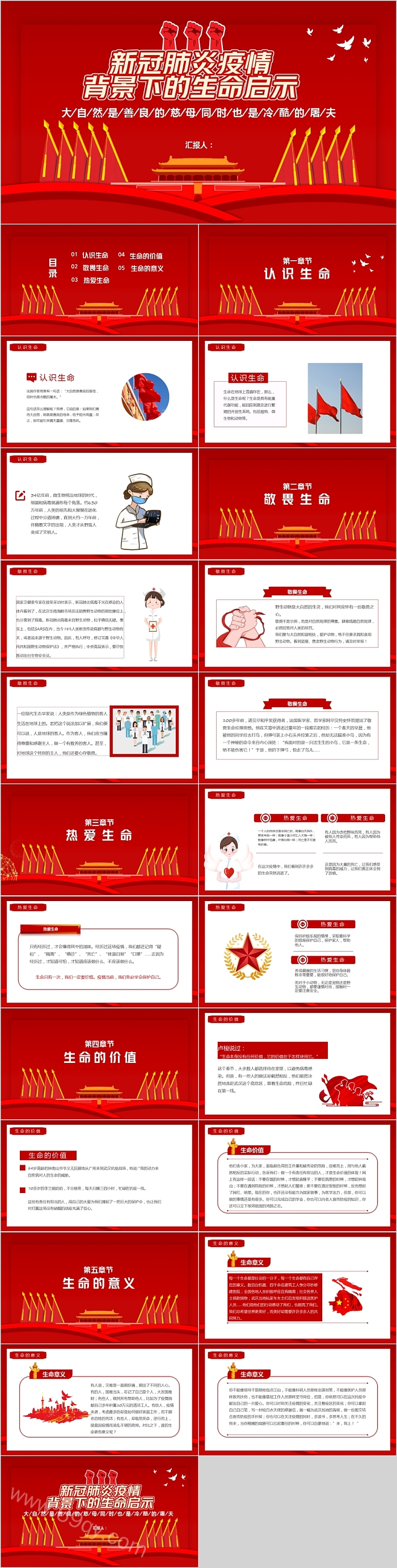 新冠肺炎疫情背景下的生命启示PPT模板