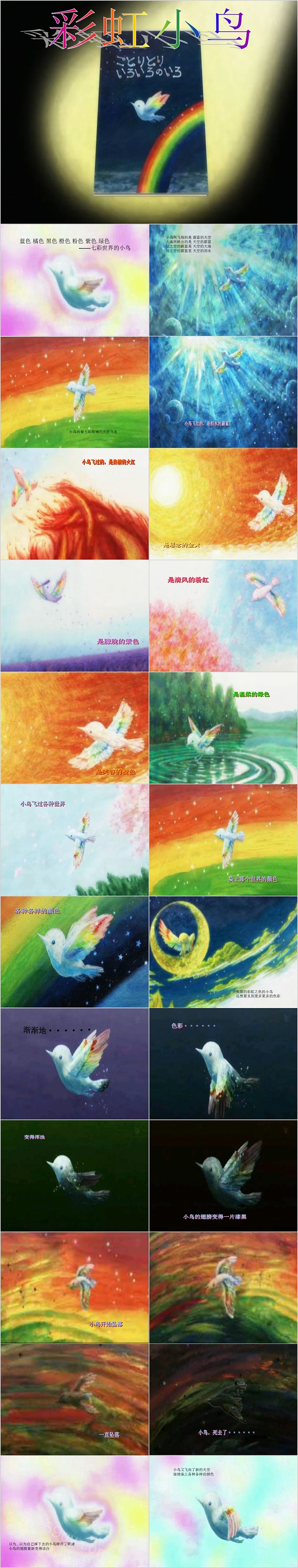 幼儿园儿童《彩虹小鸟》绘本故事ppt课件