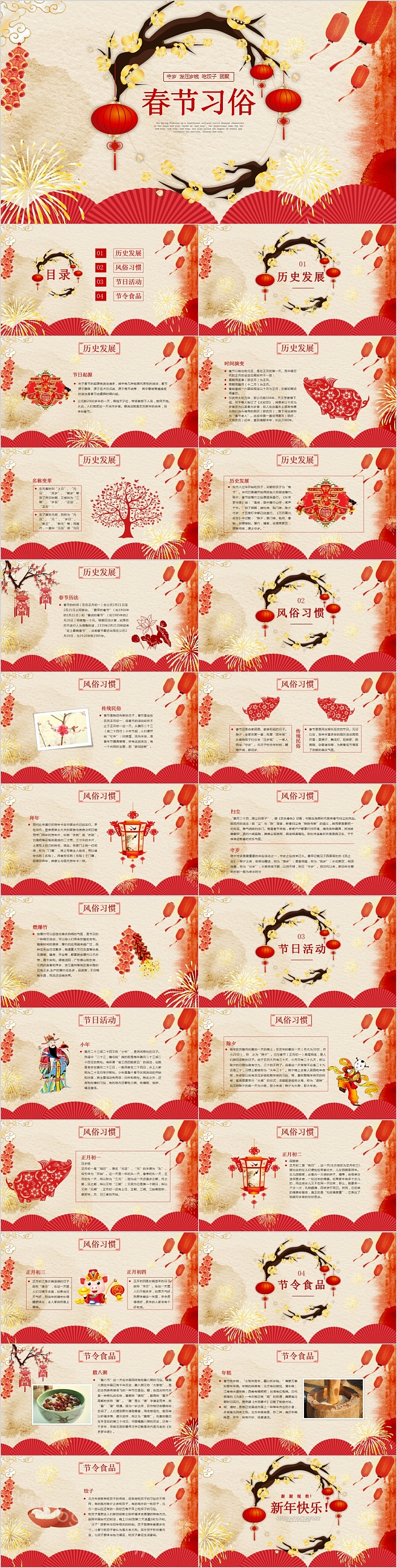 传统节日春节习俗PPT模板