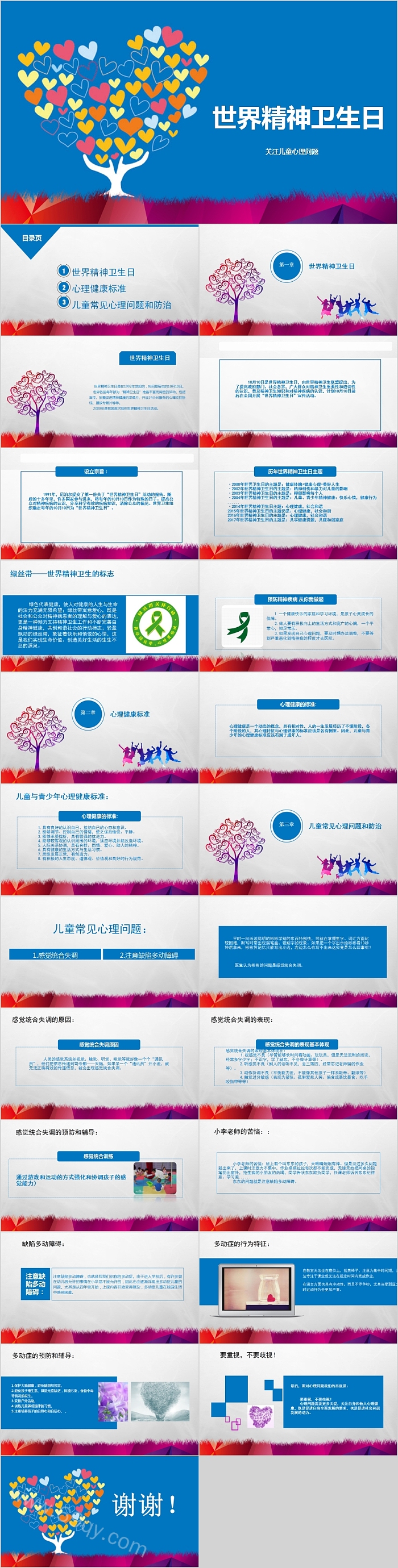 关注儿童心理问题世界精神卫生日PPT