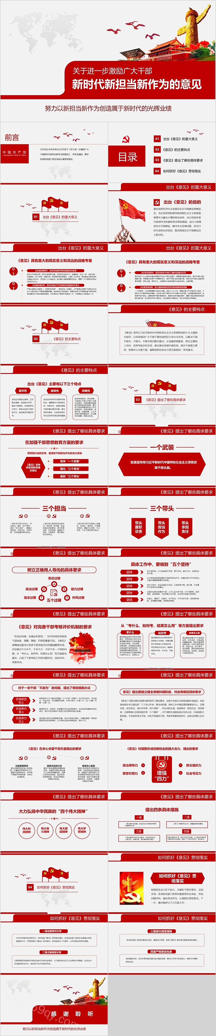 红色干部新时代新担当新作为的意见党课PPT