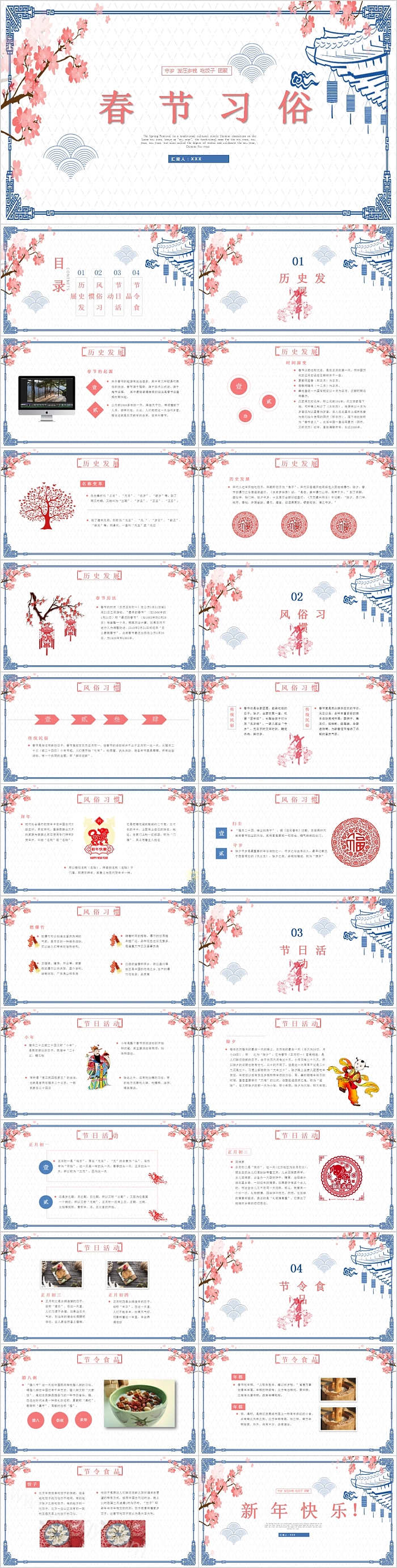 春节习俗传统节日传统文化介绍PPT模板