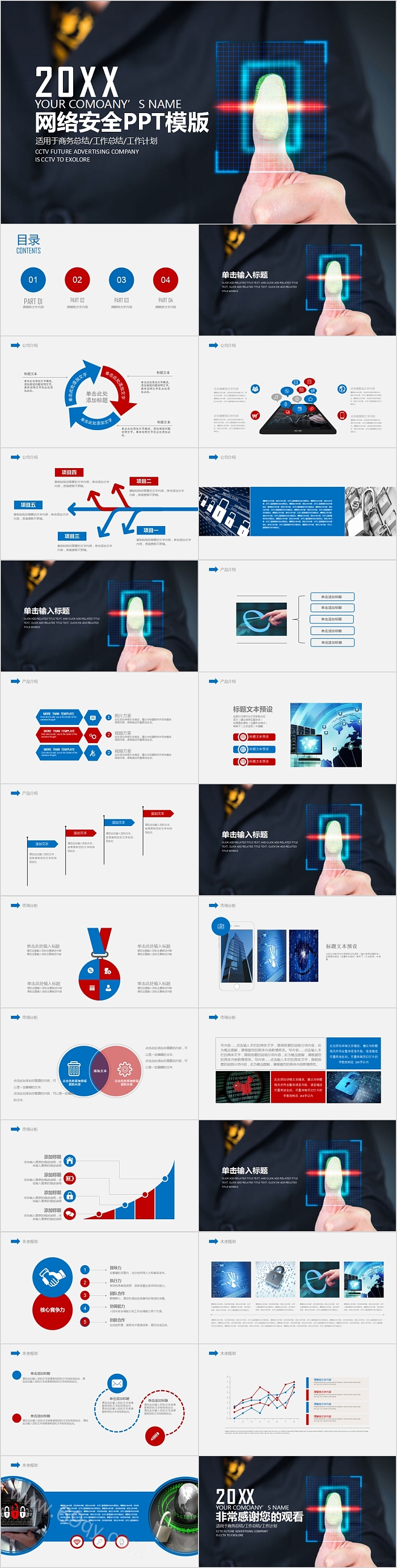 黑色商务网络安全商务总结PPT模版