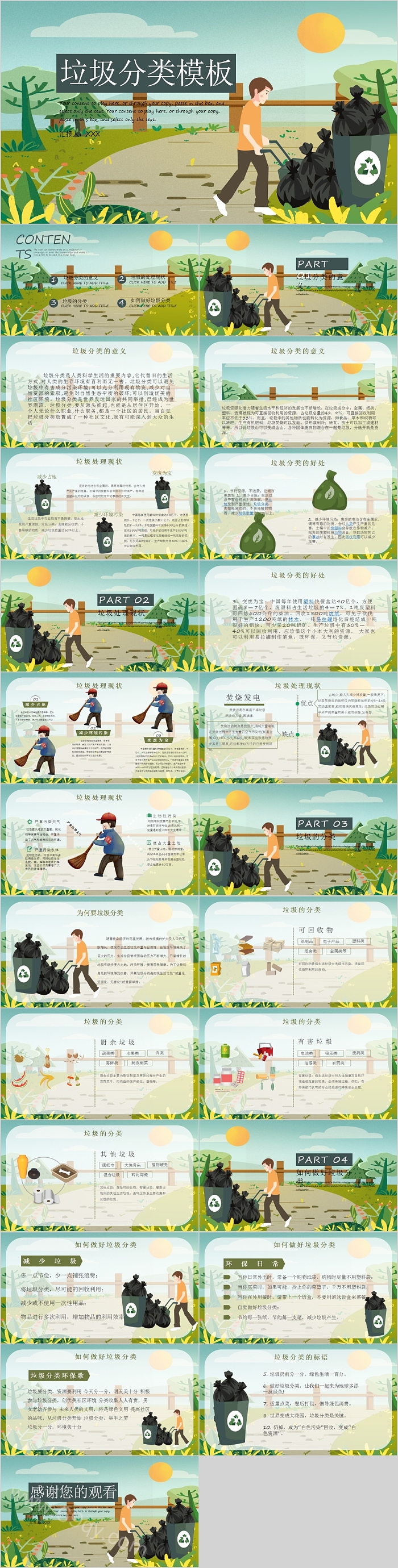 简约垃圾分类主题PPT模板