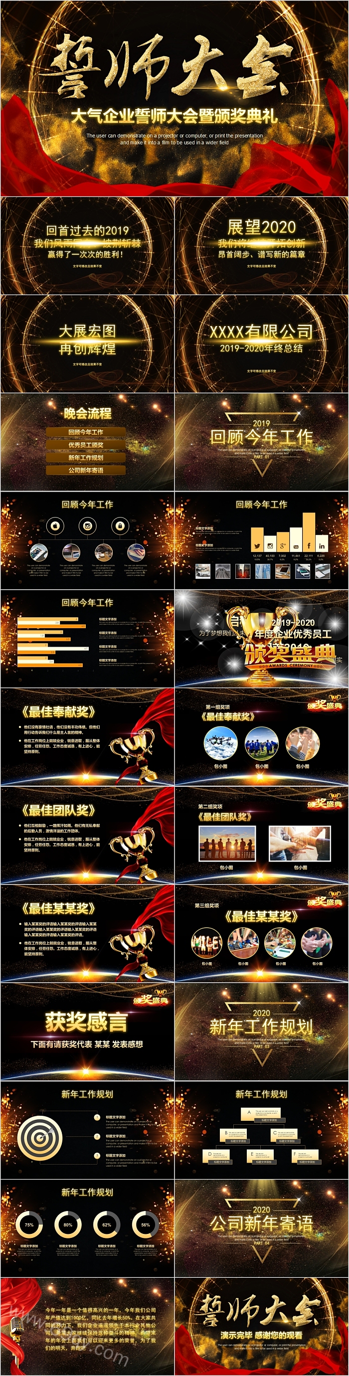 大气企业誓师大会暨颁奖典礼PPT模板