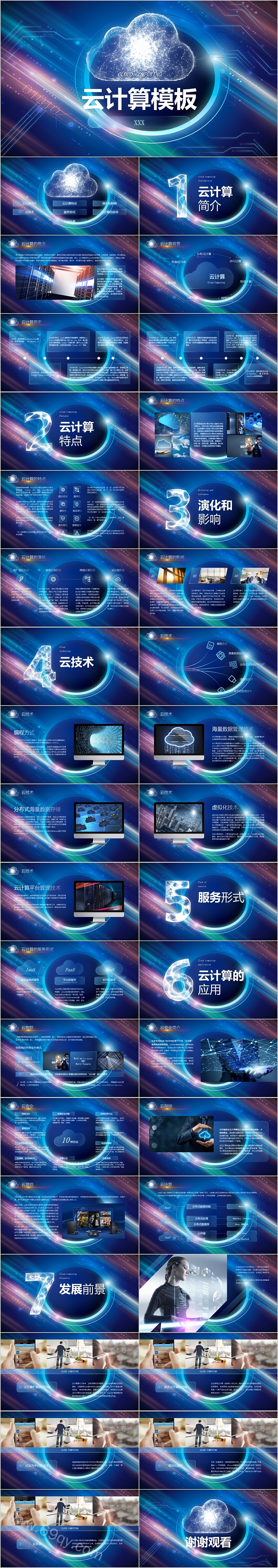 高端时尚大方云计算模板
