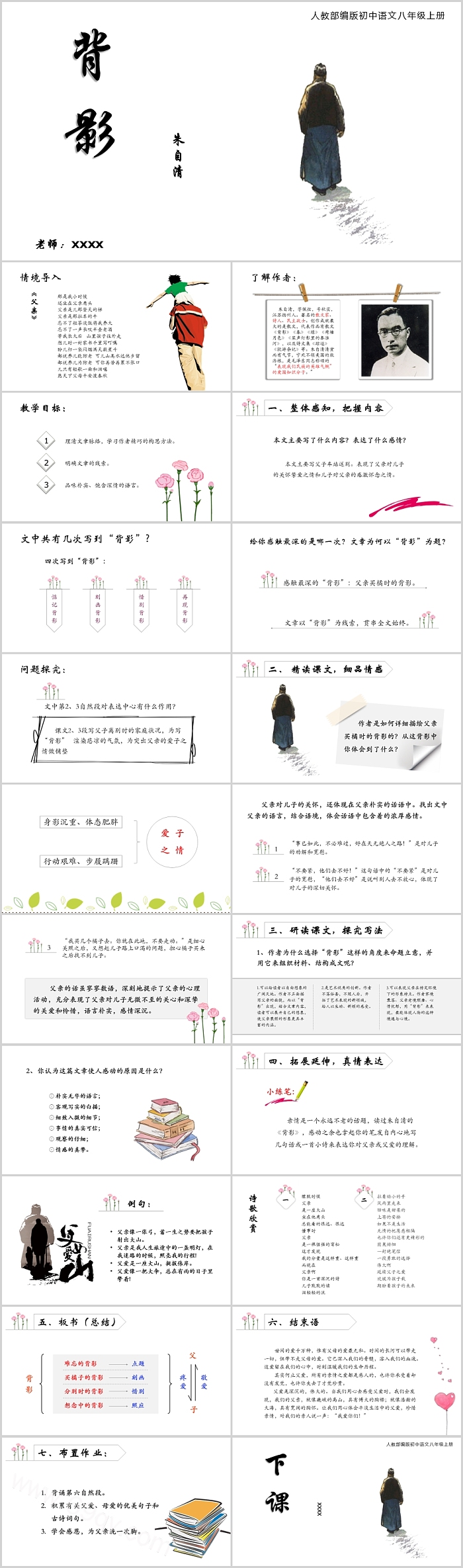 人教部编版初中语文八年级上册朱自清背影 教学PPT