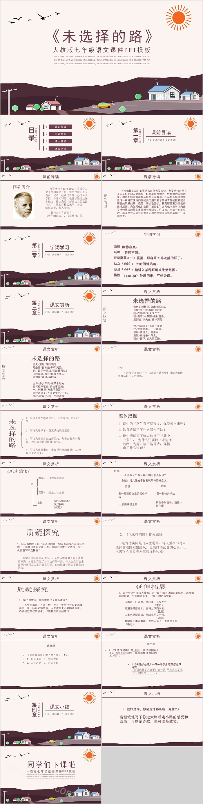 人教版七年级语文未选择的路PPT课件